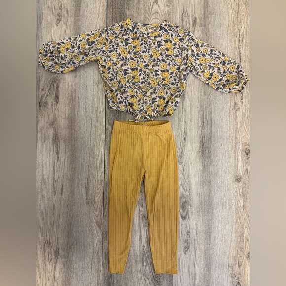 Jessica Simpson Other - Jessica Simpson Yellow Floral Kids Matching Set